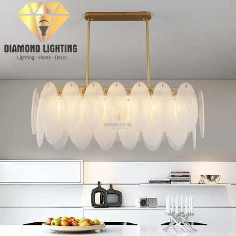 DIAMOND LIGHTING ĐÈN CHÙM THỦY TINH DÀI BỤP HOA HIỆN ĐẠI VÀNG TRẮNG - DCCC 2203