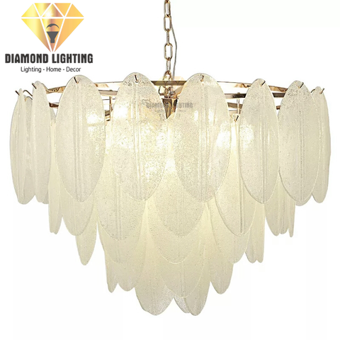 DIAMOND LIGHTING ĐÈN CHÙM THỦY TINH CÁNH HOA HIỆN ĐẠI VÀNG TRẮNG - DCCC 2204