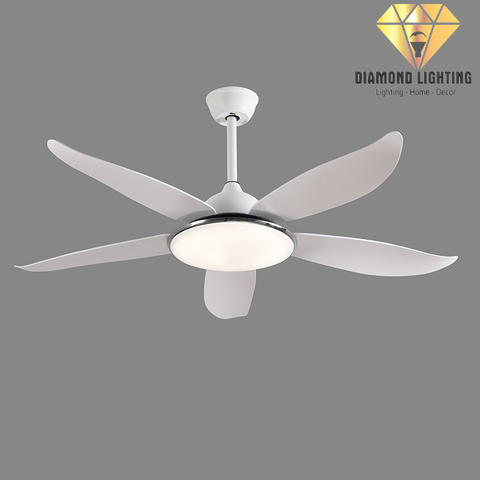 QUẠT TRẦN ĐÈN 5 CÁNH ABS TRẮNG HIỆN ĐAI - QT 8F6