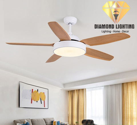 QUẠT TRẦN ĐÈN 5 CÁNH GỖ HIỆN ĐẠI - QT 6N8