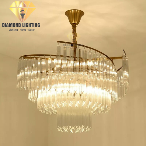 DIAMOND LIGHTING ĐÈN CHÙM PHA LÊ CAO CẤP HIỆN ĐẠI VÀNG TRẮNG - DCCC 2207