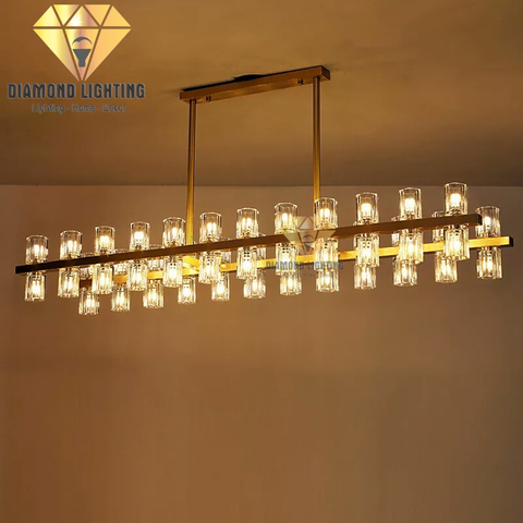 DIAMOND LIGHTING ĐÈN CHÙM NGANG PHA LÊ HIỆN ĐẠI VÀNG TRẮNG - DCCC 2267