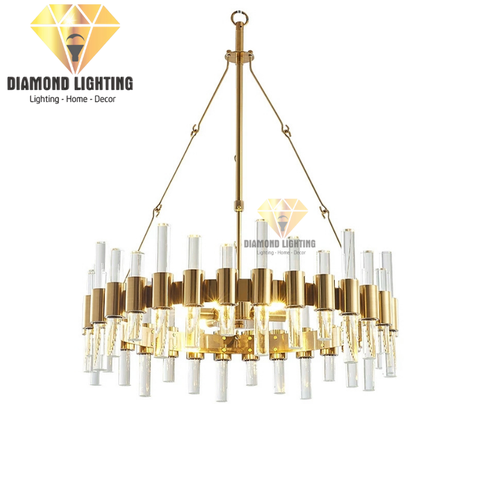 DIAMOND LIGHTING ĐÈN CHÙM PHA LÊ CAO CẤP HIỆN ĐẠI VÀNG TRẮNG - DCCC 2268