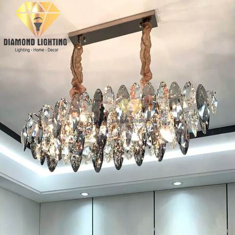 DIAMOND LIGHTING ĐÈN CHÙM NGANG PHA LÊ HIỆN ĐẠI VÀNG XÁM - DCCC 2246