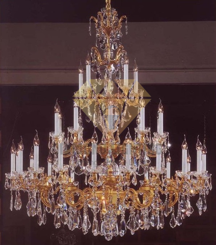 DIAMOND LIGHTING ĐÈN CHÙM NẾN PHA LÊ CAO CẤP CỔ ĐIỂN VÀNG TRẮNG - CN 8028