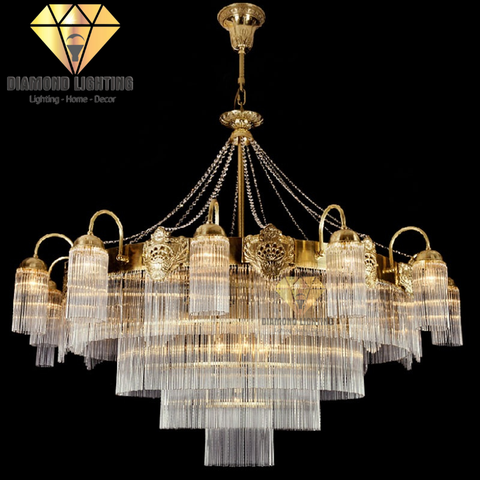 DIAMOND LIGHTING ĐÈN CHÙM PHA LÊ ĐỒNG TÂN CỔ ĐIỂN ITALY VÀNG TRẮNG - DCCC 272