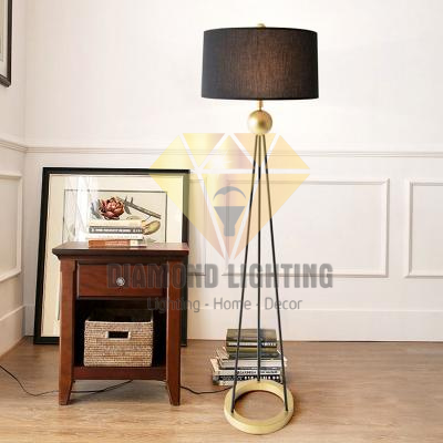 ĐÈN CÂY ĐỨNG CHAO VẢI ĐEN HIỆN ĐẠI - DCHD 0081