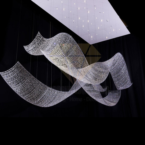 DIAMOND LIGHTING ĐÈN CHÙM PHA LÊ SWAROVSKI HIỆN ĐẠI TRẮNG -DTTT 8820