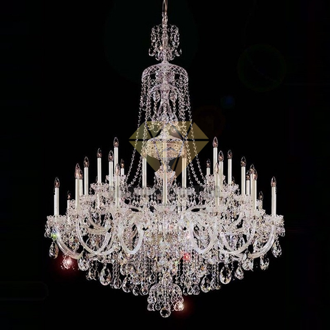 DIAMOND LIGHTING ĐÈN CHÙM NẾN PHA LÊ LUXURY TÂN CỔ ĐIỂN TRẮNG - CN 5960