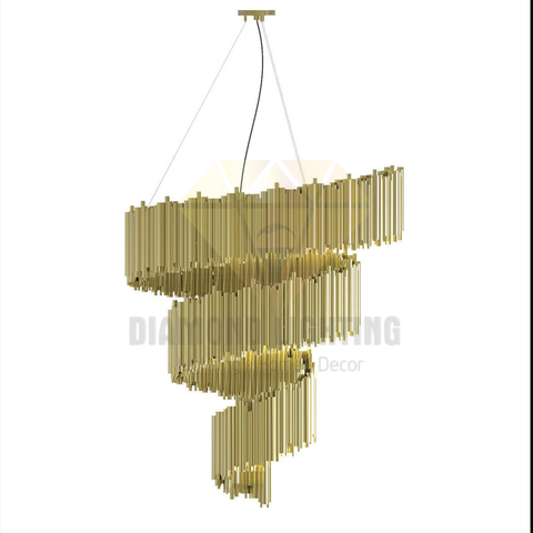 DIAMOND LIGHTING ĐÈN CHÙM HỢP KIM XOẮN ỐC HIỆN ĐẠI VÀNG - DTTT 8822