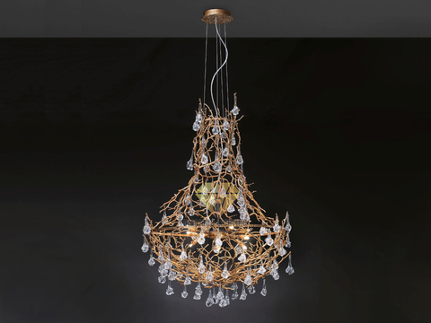 DIAMOND LIGHTING ĐÈN CHÙM SERIPS PHA LÊ HIỆN ĐẠI VÀNG TRẮNG - DCSR 908