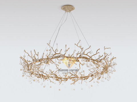 DIAMOND LIGHTING ĐÈN CHÙM SERIPS PHA LÊ HIỆN ĐẠI VÀNG - DCSR 909