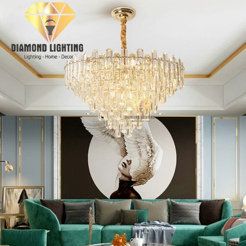 DIAMOND LIGHTING ĐÈN CHÙM PHA LÊ CAO CẤP HIỆN ĐẠI VÀNG TRẮNG - DCCC 2254