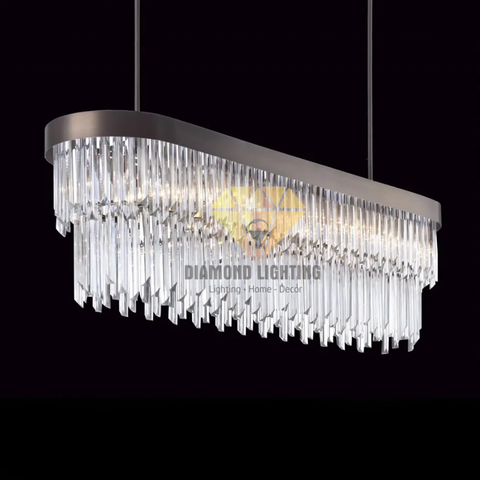 DIAMOND LIGHTING ĐÈN CHÙM PHA LÊ OVAL HIỆN ĐẠI TRẮNG BẠC - DCCC 2206A