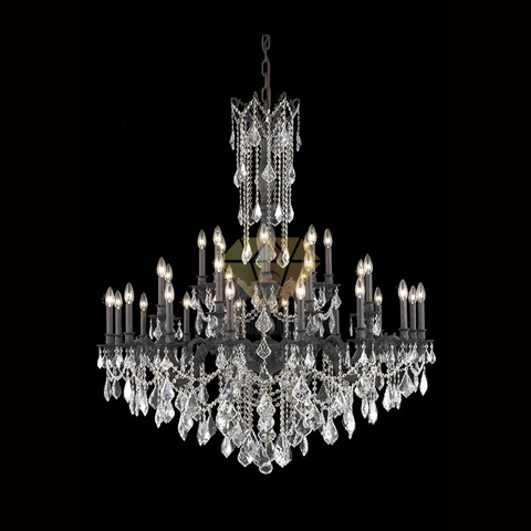 DIAMOND LIGHTING ĐÈN CHÙM NẾN PHA LÊ CAO CẤP CỔ ĐIỂN ĐEN TRẮNG - CN 1968