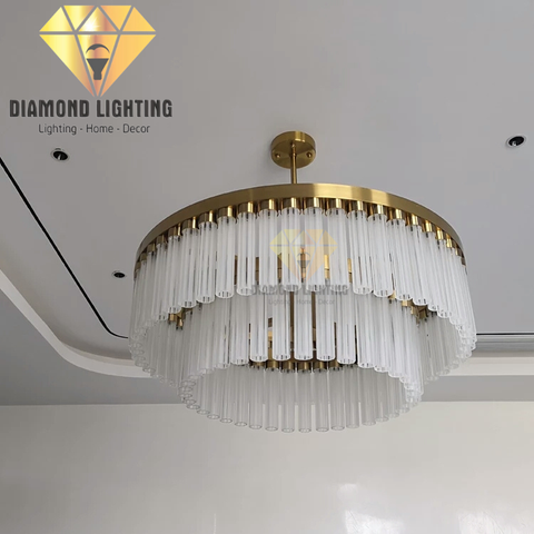 DIAMOND LIGHTING ĐÈN CHÙM PHA LÊ CAO CẤP HIỆN ĐẠI VÀNG TRẮNG - DCCC 2217