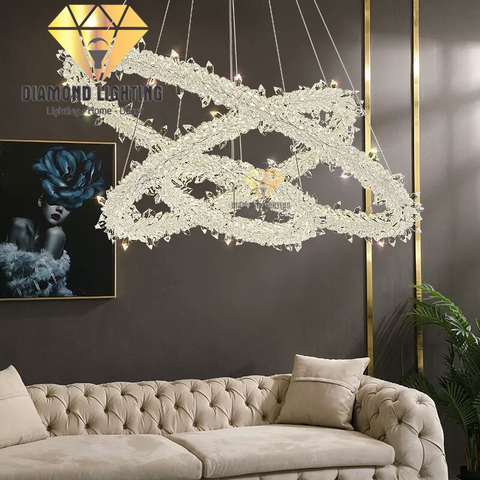 DIAMOND LIGHTING ĐÈN CHÙM VÒNG PHA LÊ CAO CẤP HIỆN ĐẠI TRẮNG - DCCC 2256