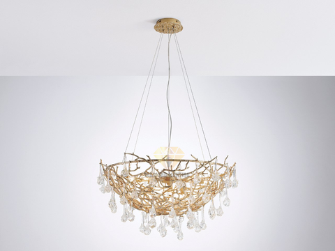 DIAMOND LIGHTING ĐÈN CHÙM SERIPS PHA LÊ HIỆN ĐẠI VÀNG TRẮNG - DCSR 917