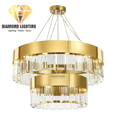 DIAMOND LIGHTING ĐÈN CHÙM RING PHA LÊ HIỆN ĐẠI VÀNG TRẮNG - DCCC 2260