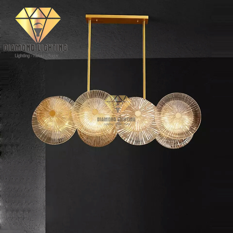 DIAMOND LIGHTING ĐÈN CHÙM PHA LÊ NGANG CAO CẤP HIỆN ĐẠI VÀNG - DCCC 2222