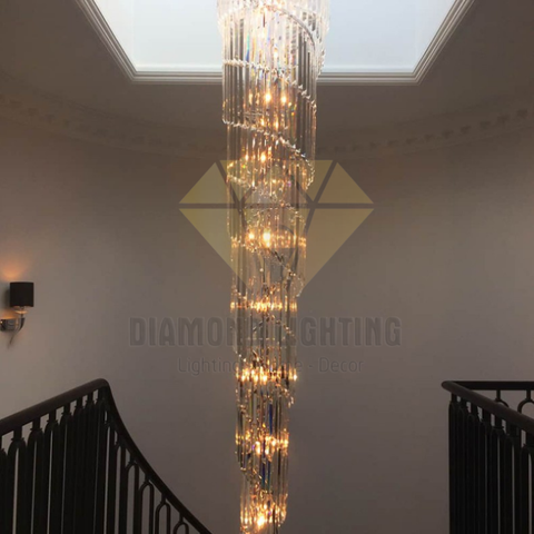 DIAMOND LIGHTING ĐÈN CHÙM THẢ THÔNG TẦNG PHA LÊ HIỆN ĐẠI TRẮNG - DTTT 8832