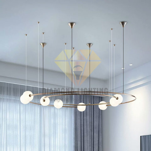 DIAMOND LIGHTING ĐÈN CHÙM HỢP KIM DECOR HIỆN ĐẠI VÀNG TRẮNG - DCHD 51