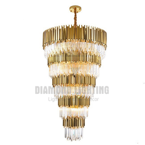 DIAMOND LIGHTING ĐÈN CHÙM PHA LÊ BIG HIỆN ĐẠI VÀNG - DTTT 8835