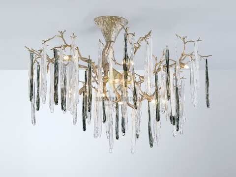 DIAMOND LIGHTING ĐÈN CHÙM SERIPS PHA LÊ AMBER HIỆN ĐẠI VÀNG TRẮNG ĐEN - DCSR 941
