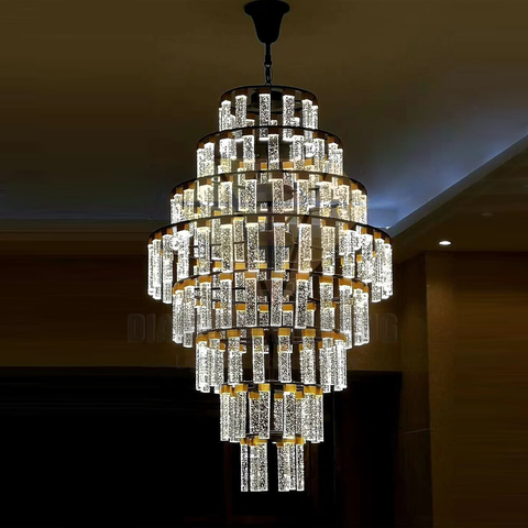 DIAMOND LIGHTING ĐÈN CHÙM PHA LÊ GIỌT NƯỚC HIỆN ĐẠI VÀNG TRẮNG - DTTT 8842