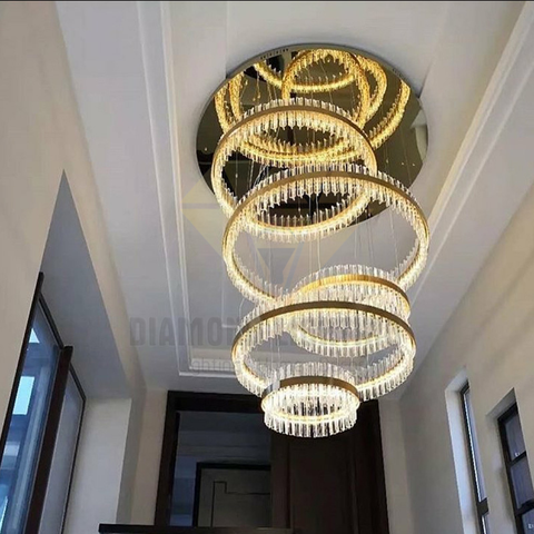 DIAMOND LIGHTING ĐÈN CHÙM PHA LÊ DEOCR HIỆN ĐẠI TRẮNG VÀNG - DTTT 8843