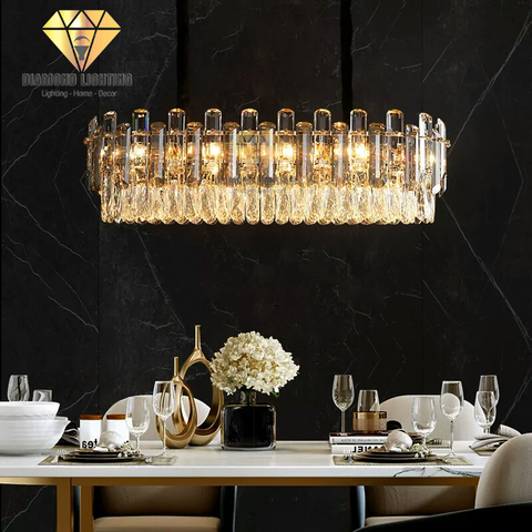 DIAMOND LIGHTING ĐÈN CHÙM PHA LÊ NGANG HIỆN ĐẠI VÀNG TRẮNG - DCCC 2235