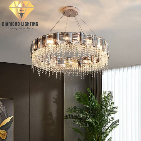 DIAMOND LIGHTING ĐÈN CHÙM PHA LÊ HIỆN ĐẠI VÀNG - DCCC 2241