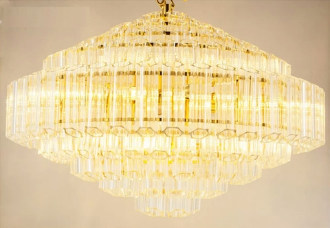DIAMOND LIGHTING ĐÈN CHÙM PHA LÊ ỐNG CAO CẤP HIỆN ĐẠI VÀNG TRẮNG - DCCC 2216