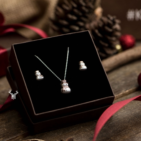 Người tuyết thân thiện giáng sinh bạc 925 - bộ sưu tập trang sức bạc giới hạn mùa giáng sinh