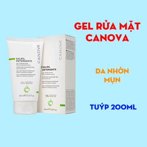 Gel rửa mặt Canova Salipil Detergente Purifying Cleansinng Gel 150ml - cho da nhờn mụn nhạy cảm