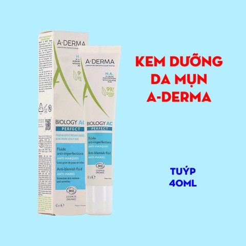 Kem Dưỡng A-Derma Biology AC Perfect Anti-Blemish Fluid 40ml - Ngừa Mụn, Mờ Thâm, Giảm Nhờn