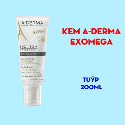 Kem giảm khô ngứa da cơ địa A-derma Exomega Allergo Emollient Balm 200ml