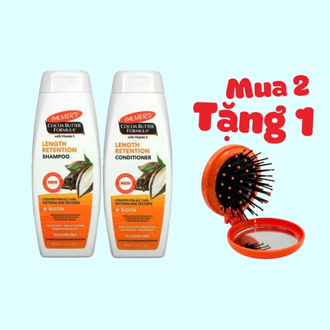 Bộ đôi dầu gội và xả bơ ca cao Palmer's cocoa Butter Formula With Vitamin E Length Retention 400ml x 2