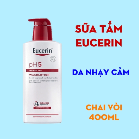 Sữa tắm dạng gel pH5, cho da nhạy cảm (có mùi) Eucerin pH5 Washlotion 400ml