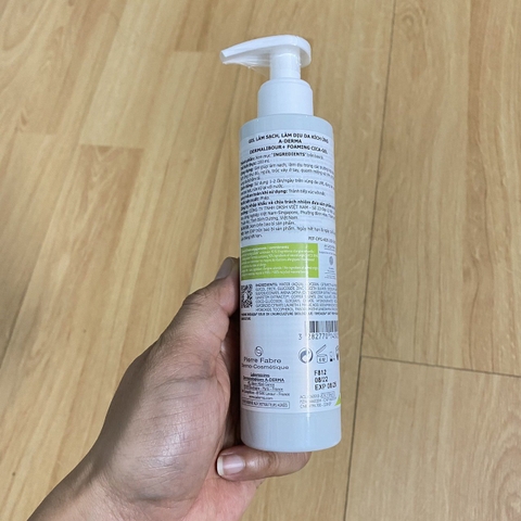 Gel làm sạch dịu nhẹ A-DERMA Dermalibour+ Foaming Cica gel 200ml - cho da kích ứng, khô hay rỉ dịch