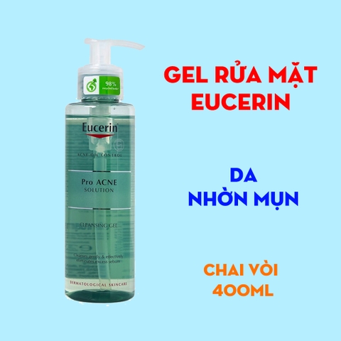 Gel rửa mặt dành cho da nhờn mụn Eucerin ProAcne Cleansing Gel 400ml