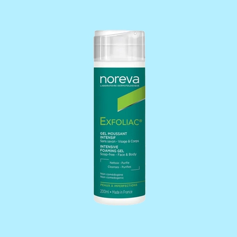 Gel rửa mặt, tắm toàn thân Noreva Exfoliac Intensive Foaming Gel 200ml - Da dầu mụn, da hỗn hợp thiên dầu