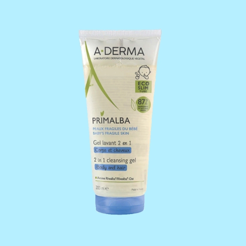 Gel tắm gội cho trẻ sơ sinh và trẻ nhỏ A-Derma Primalba Cleansing Gel 2 in 1 200ml