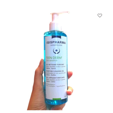 Gel rửa mặt giảm nhờn ngừa mụn cho da nhạy cảm ISIS Pharma Teen Derm Gel Sensitive 250ml