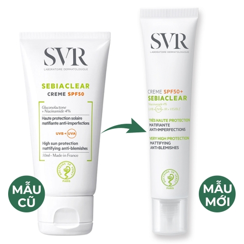 Kem chống nắng SVR Sebiaclear Crème SPF50 50ml - cho da nhờn mụn