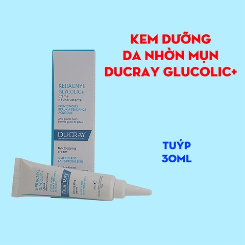 Kem Dưỡng Da Mụn Ducray Keracnyl Glycolic+ Cream 30ml - Mụn Viêm, Mụn Đầu Đen, Làm Sạch Nhờn