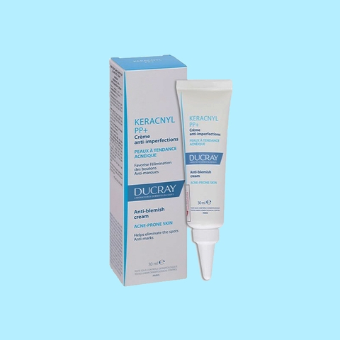 Kem Dưỡng Giảm Mụn Ducray Keracnyl PP+ Anti-Blemish Cream 30ml - cho da mụn, cân bằng dầu