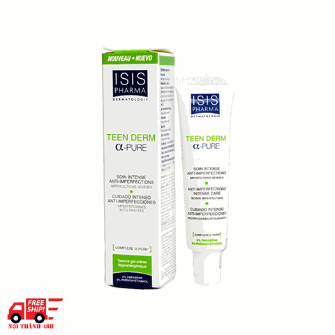 Kem hỗ trợ giảm mụn trứng cá ISIS Pharma Teen Derm Alpha Pure 30ml