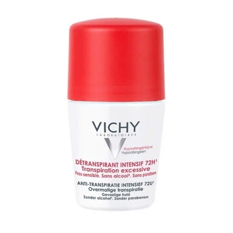 Lăn khử mùi giúp khô thoáng vùng da dưới cánh tay Vichy Detransprirant Intensif 72h Transpiration Excessive 50ml