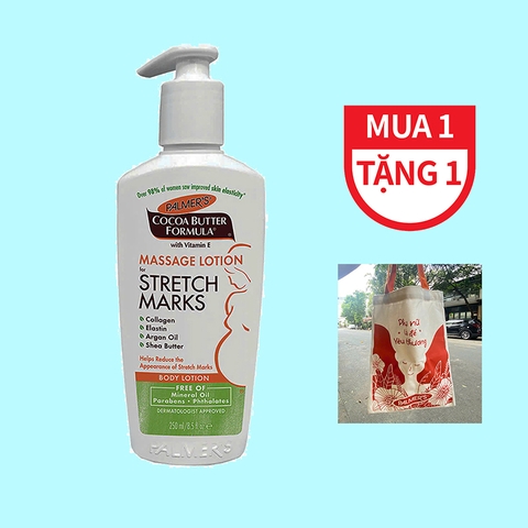 Lotion giảm vết rạn Palmer's Cococa Butter Massage Lotion Strech Marks 250ml - khi mang thai (tháng thứ 3-4) hoặc lên cân